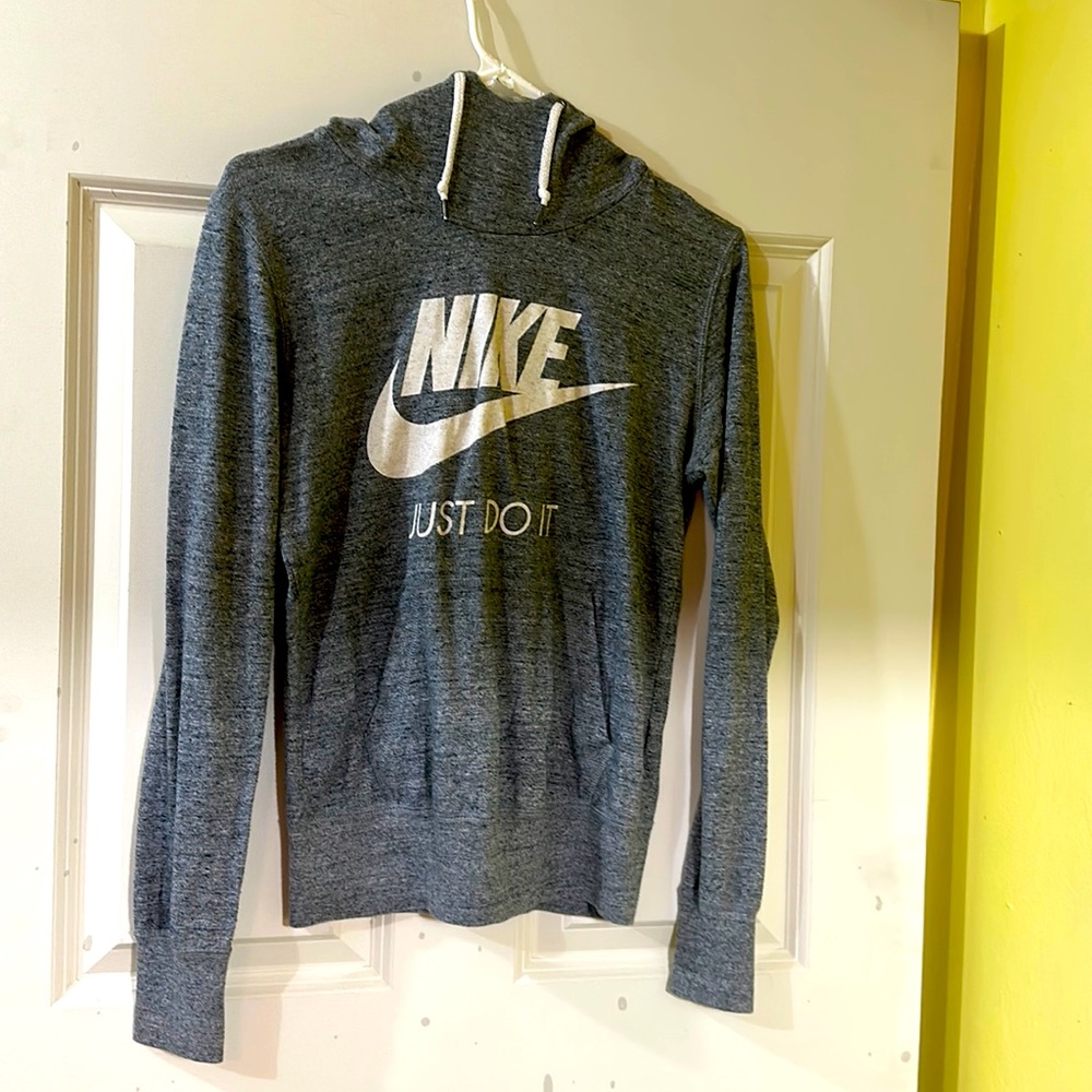 Nike Hoodie “Just Do It” Gray Boys Size S
